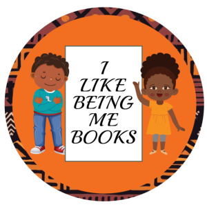 I Like Being Me Books logo showing two children displaying banner.